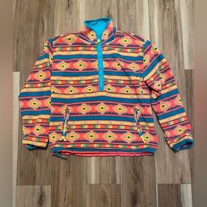 Chubbies women’s medium reversible windbreaker. Retro pattern